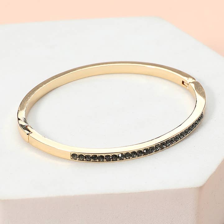 Sensibling Corp. - Wholesale Bangle Bracelet - Stone Paved Hinged Bangle Bracelet8