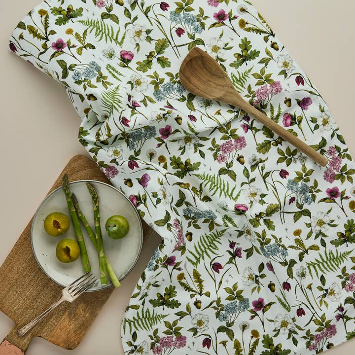 Cottage Garden - Tea Towel - Ivory for wholesale by Catherine Lewis Design