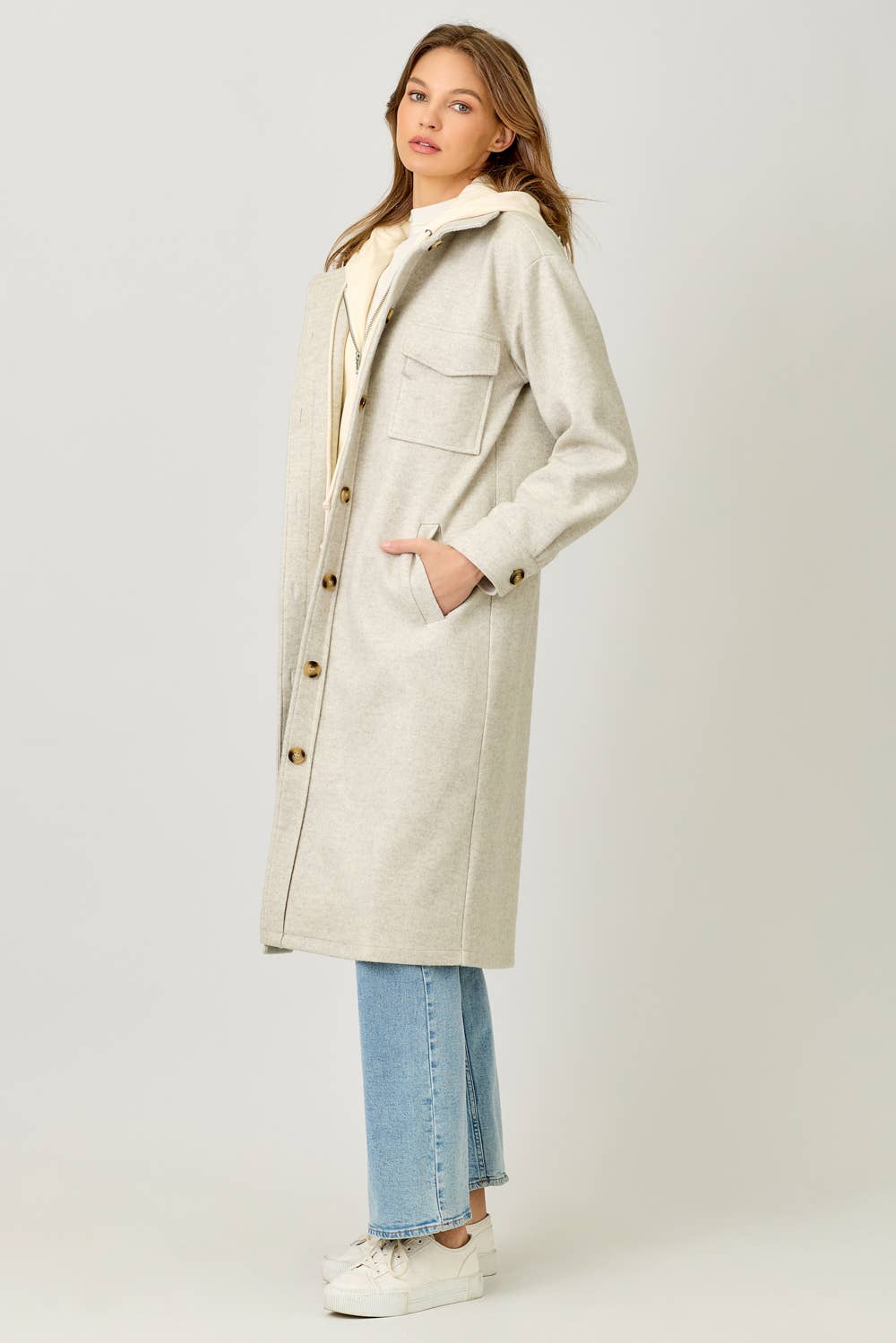 Mystree – Engroshandel Frakke - Dame – 60737 Twofer hættetrøje massiv frakke24