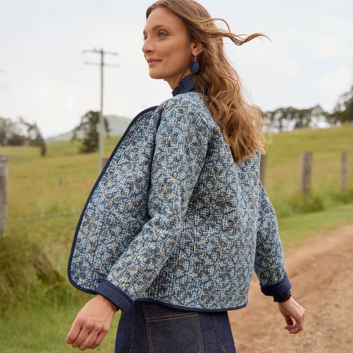 Giacca Ziggy Mosaico Indaco/Denim per la vendita all'ingrosso da parte di ella & sunday