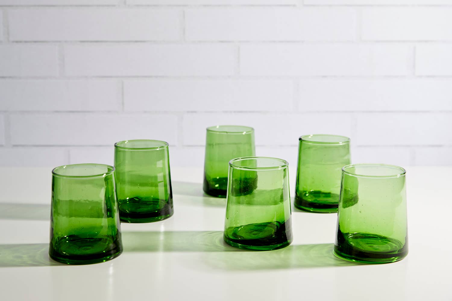 Verve Culture - Wholesale Drinking glass/cup - Moroccan Cone Glassware Small - Green2
