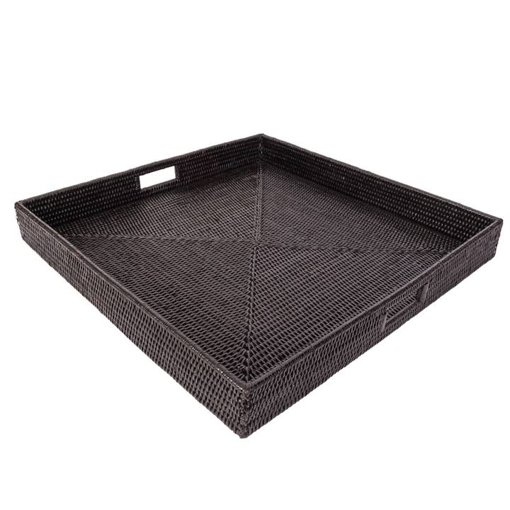Artifacts Trading Company - Wholesale Serving Tray - Square Rattan Serving Tray with Glass Insert9