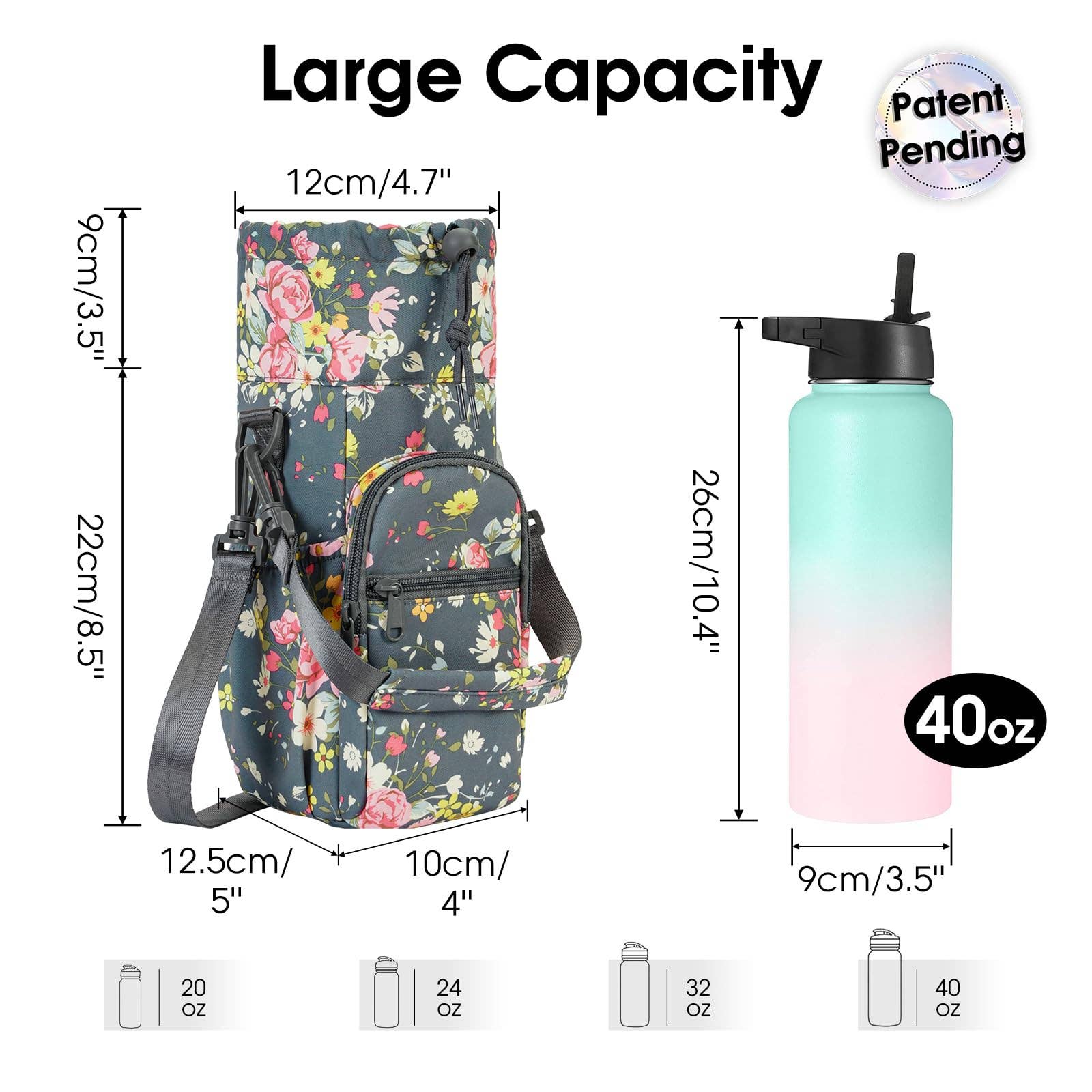 wandf - Wholesale Bottle Rack/Holder - Insulated Water Bottle Holder with Strap and Phone Pocket85