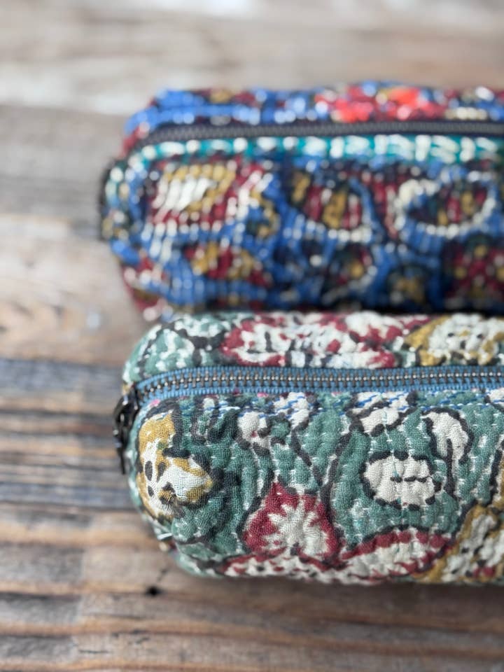 Cotton Long Zip Pouches for wholesale by Belle's Nest