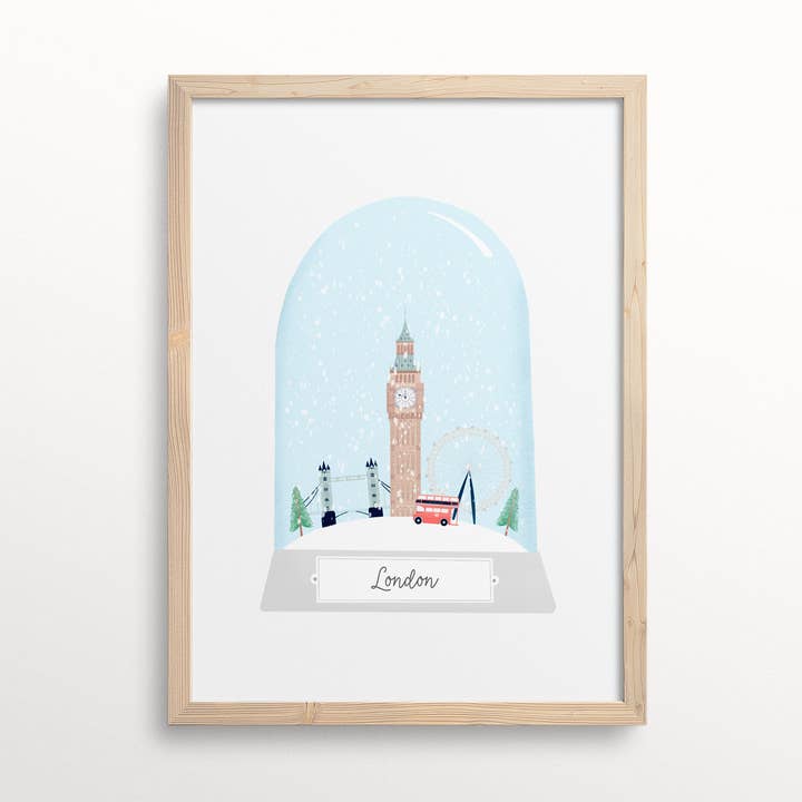 London Snow Globe Print for wholesale by Kimberley Rose Studio
