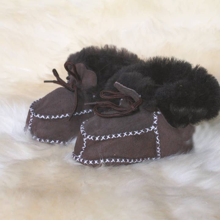 Eastern Counties Leather - Wholesale Booties - Kids - CSB Sheepskin Lace-Up Baby Bootie Slipper5