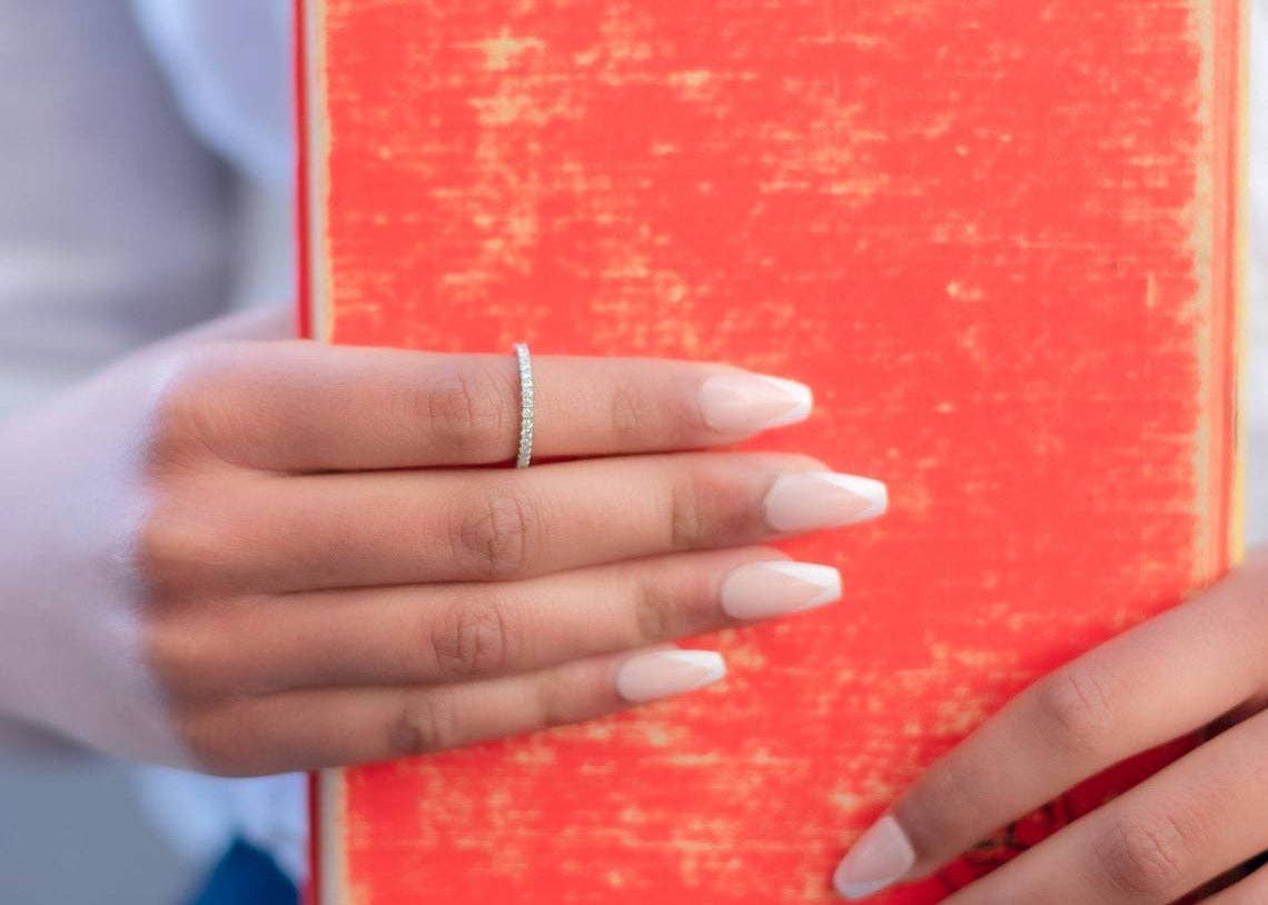 Senoval Jewelry Co. - Wholesale Multi-Stone Ring - Moissanite Halo Eternity Band8