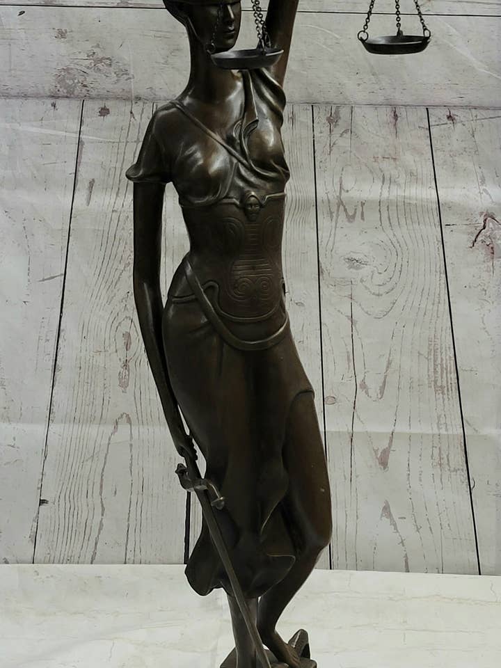 Themis Justitia Hot Cast Bronze Blind Lady of Justice Lawyer Attorney Gift Decor for wholesale by Bronzhaus