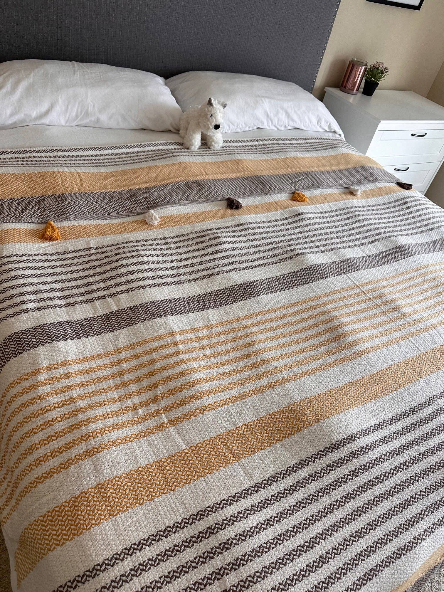 Basic Layers - Wholesale Deken - KATOENEN BRUINE POM POM SPREI6