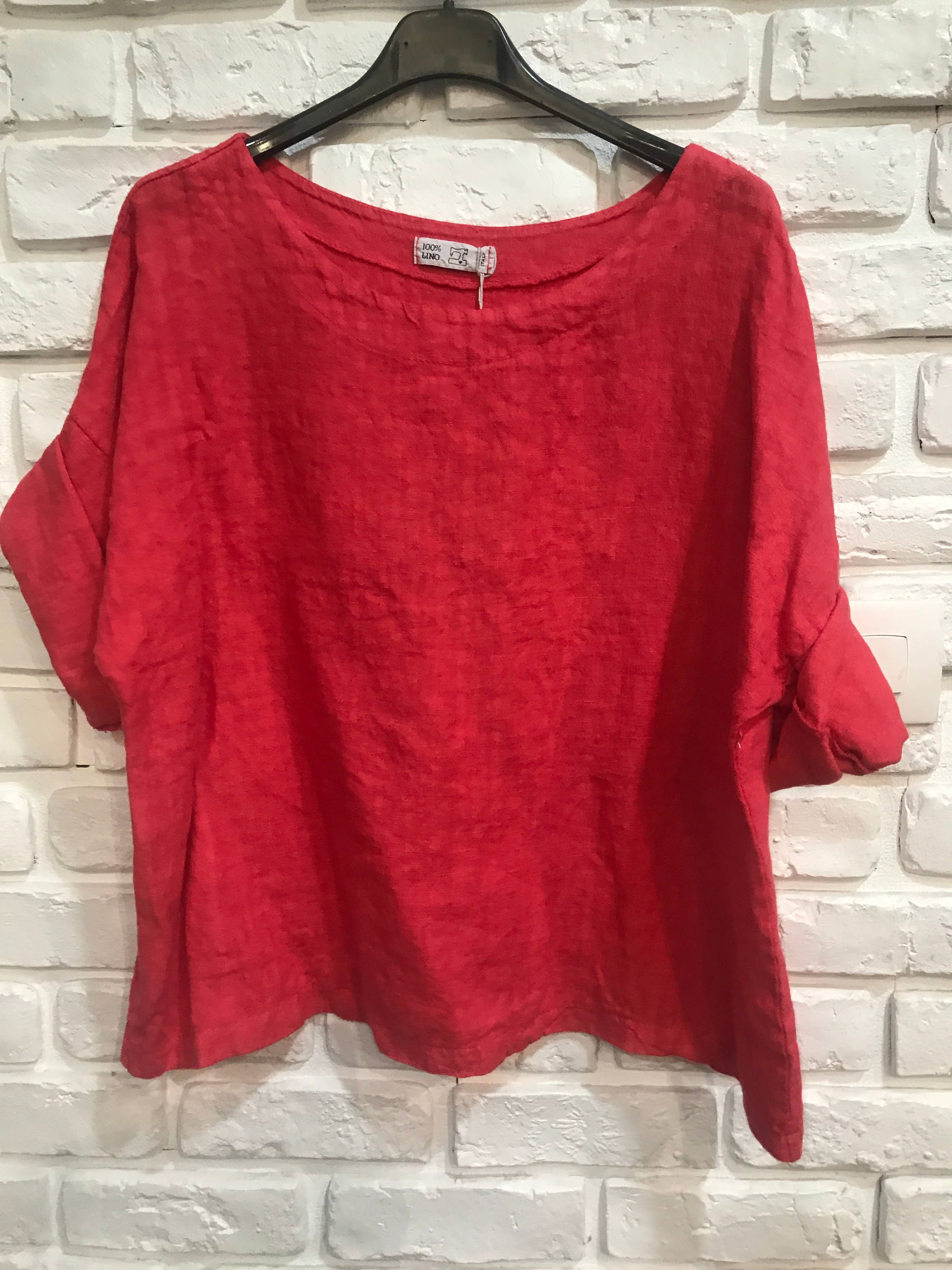 la maison des fibres naturelles - Wholesale Blouse - Women's - Round neck linen top 659005 100% linen37