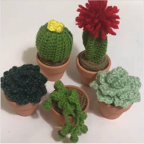 Rosemary's Baby MEK - Wholesale Decorative Tabletop Object - Crochet Mini Cactus Pots