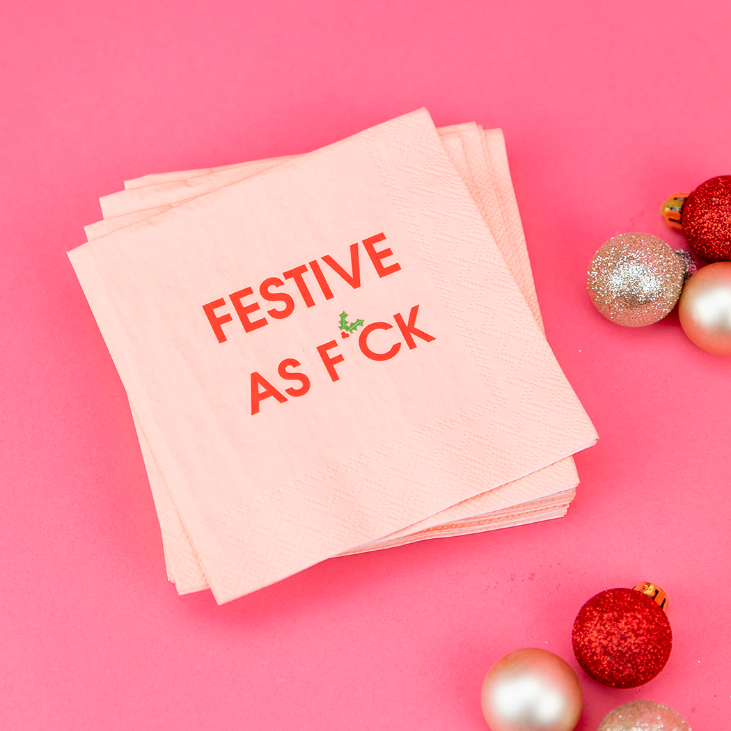 Chez Gagné - Wholesale Disposable Napkin - Festive As F*ck - Holiday Cocktail Napkins4