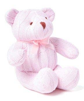 Rose Textiles - Wholesale Stuffed/plush toy – Kids & baby - Cable Knit Pink Bear Toy