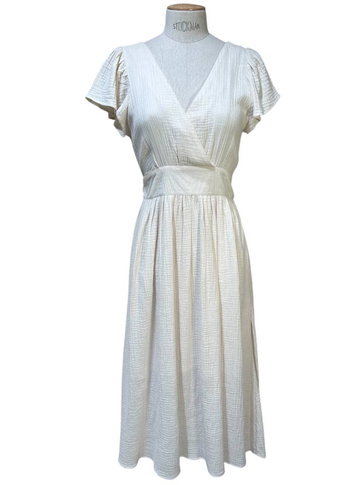 Chilli Girl Collection - Wholesale Dress - Women's - V-neck cotton umbrella maxi dress with open back5