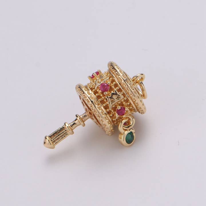 Dainty Gold Rattle Charm D-780 for wholesale by Aim Eternal