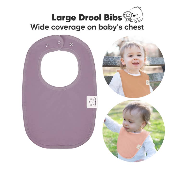 Mauve Lot de 8 bavoirs Urban Drool pour bébés garçons et filles qui font leurs dents en vente sur Faire