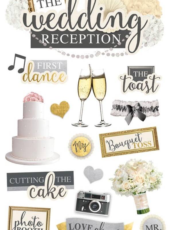 Wedding Reception Dimensional Sticker for wholesale by Paper House Productions