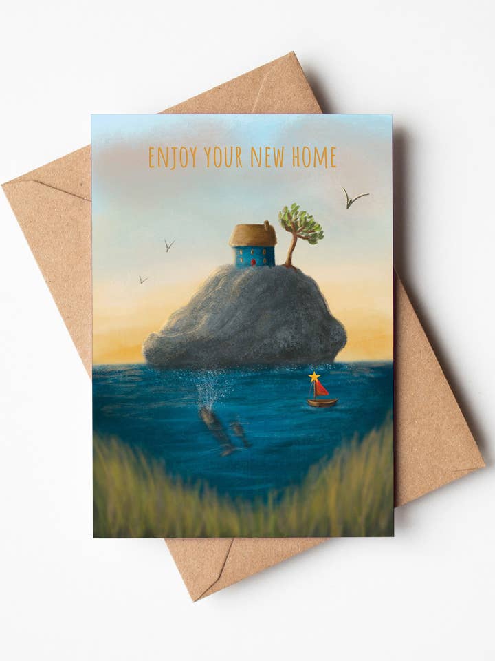 Enjoy Your New Home Greeting Card for wholesale by Jo Couch