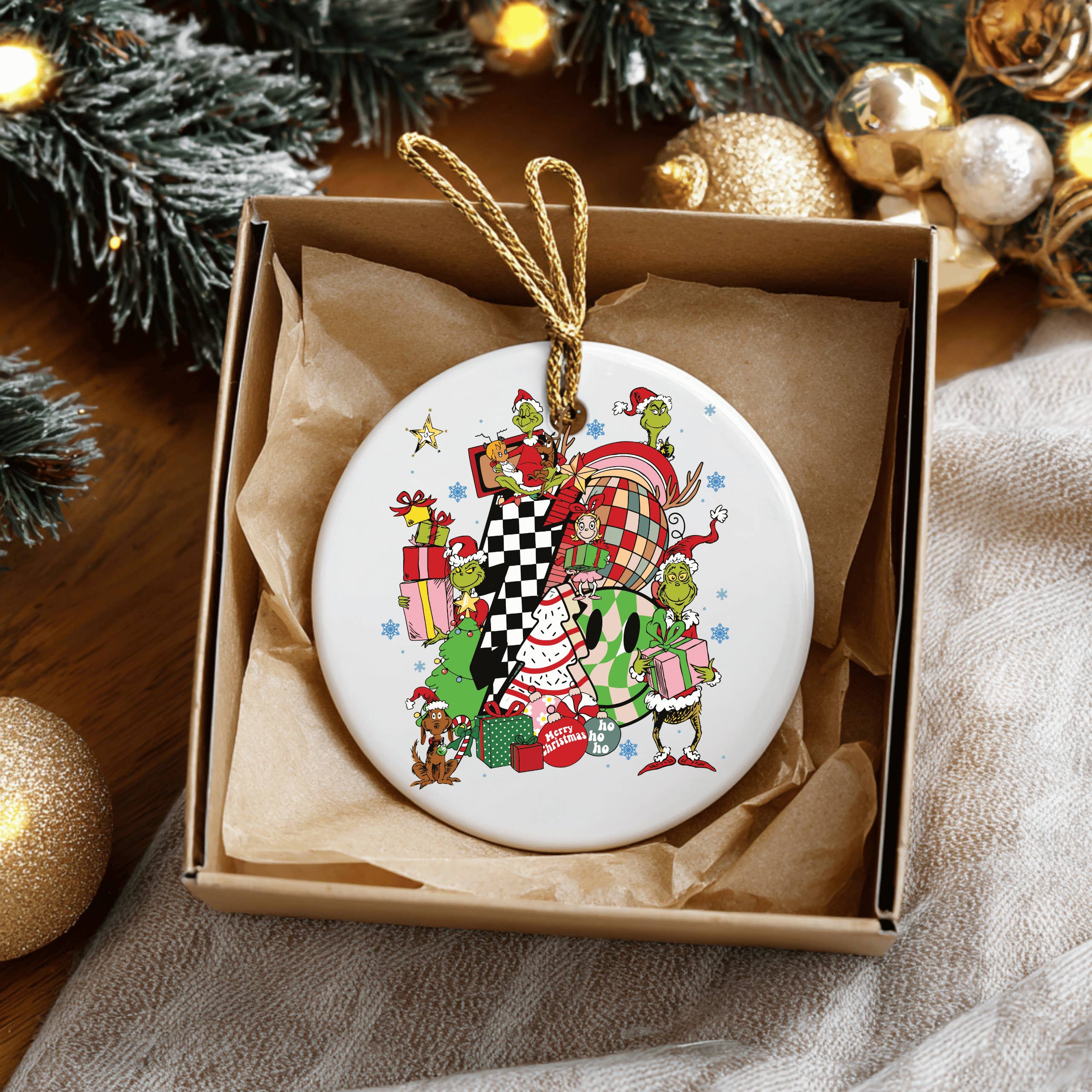 JAC Wholesale – Ornamento por atacado – Enfeite de Cerâmica Grinch de Snacks e Diversão