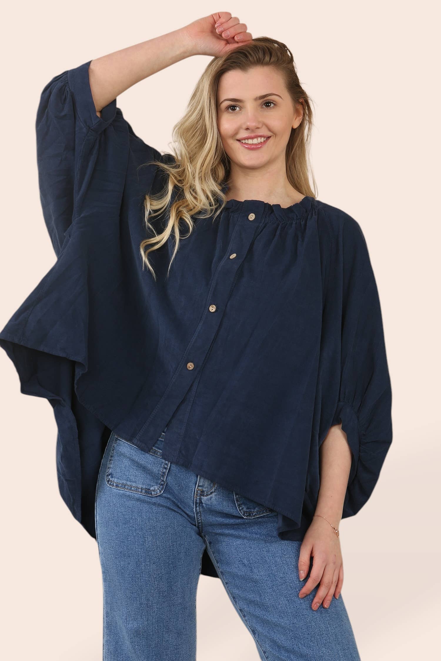 Kurt Muller - Vente Chemisier – femme - Blouse en Coton Côtelé à Boutons9