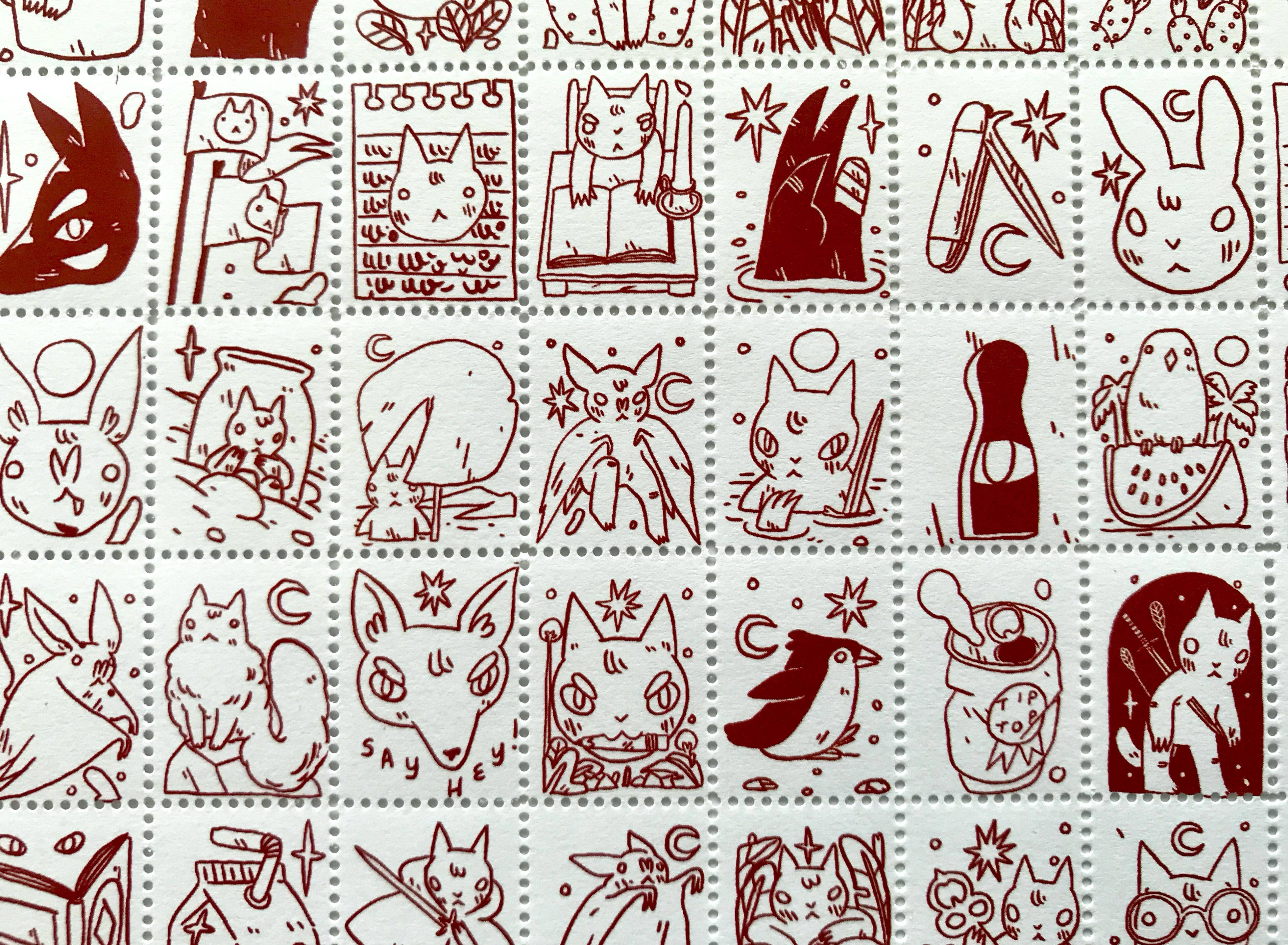 The Portland Stamp Company - Wholesale Rubber/Decorative Stamp - Creatures by Deth P. Sun - Lick & Stick Stamps2