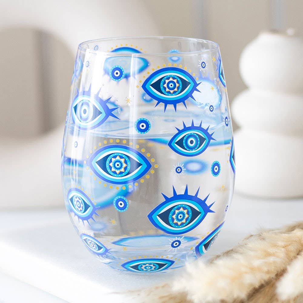 Something Different Wholesale - Wholesale Wine Glass - All Seeing Eye Print Stemless Glass