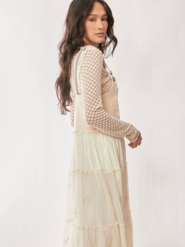 Davi & Dani - Wholesale Dress - Women's - FRONT POCKET EMBROIDERED LACE PINAFORE DRESS17