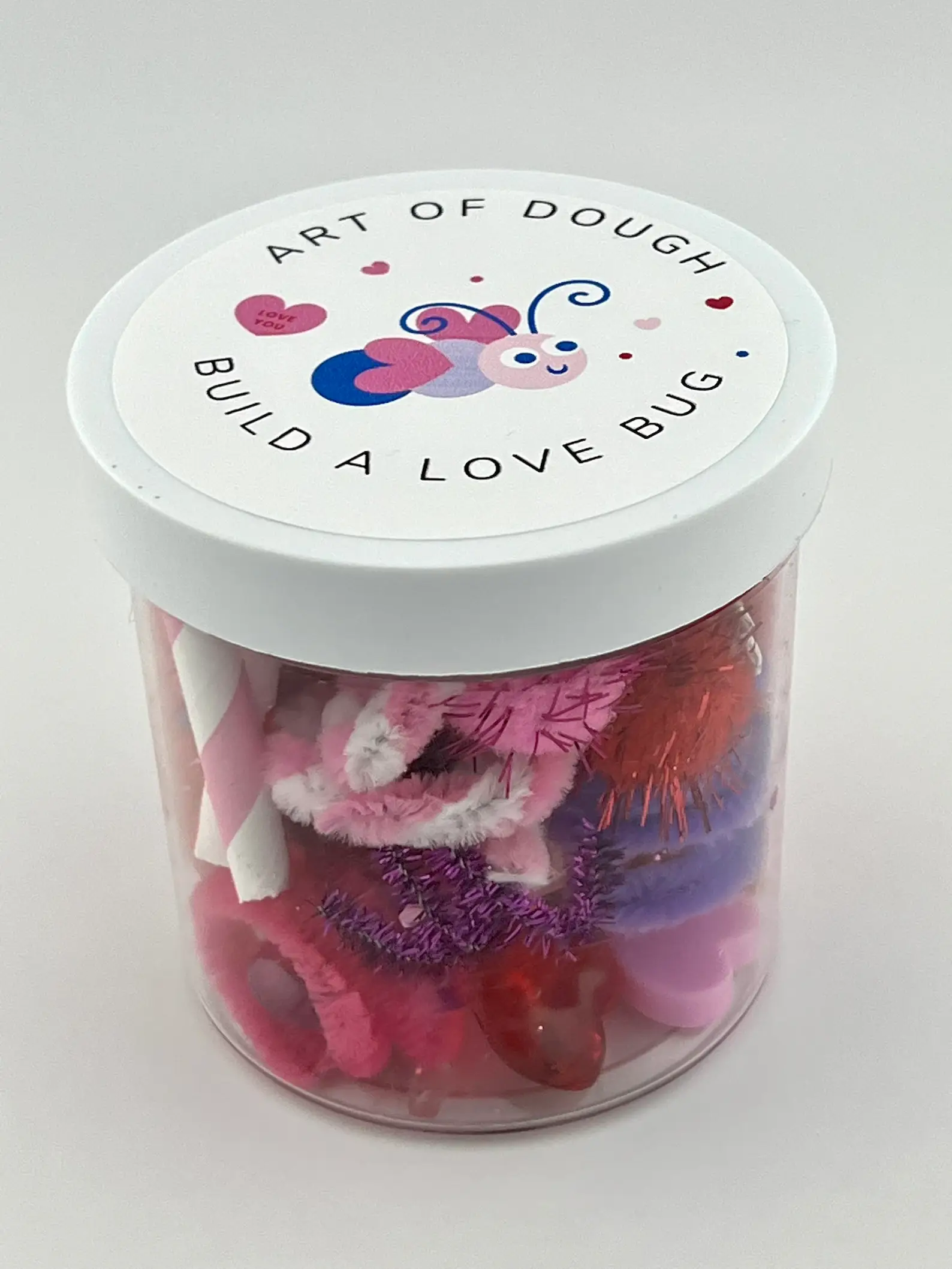 Art of Dough - Wholesale Putty/Slime - Kids - Build a Love Bug Valentine's Sensory Jar1