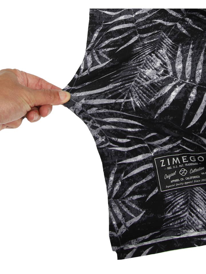 ZIMEGO - Wholesale Button Down Shirt - Men's - Men's Stretch Hawaiian Travel Button-Down Polo Shirt JST2216