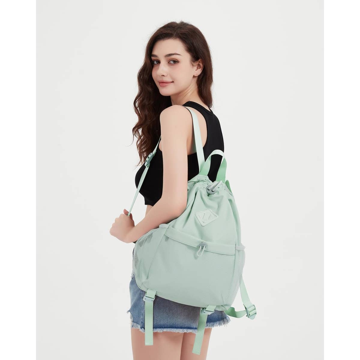 wandf - Vente Sac à cordon de serrage – unisexe - Sac à dos de sport avec cordon de serrage et sangle pour tapis de yoga65