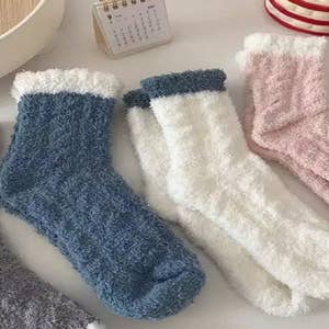 SOCKS'NBULK Women Winter Fuzzy Non Skid Gripper Socks, Warm Butter Soft  Solid Colors, 9-11