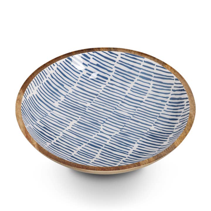 Bowl, Mango Wood, Blue for wholesale on Faire2