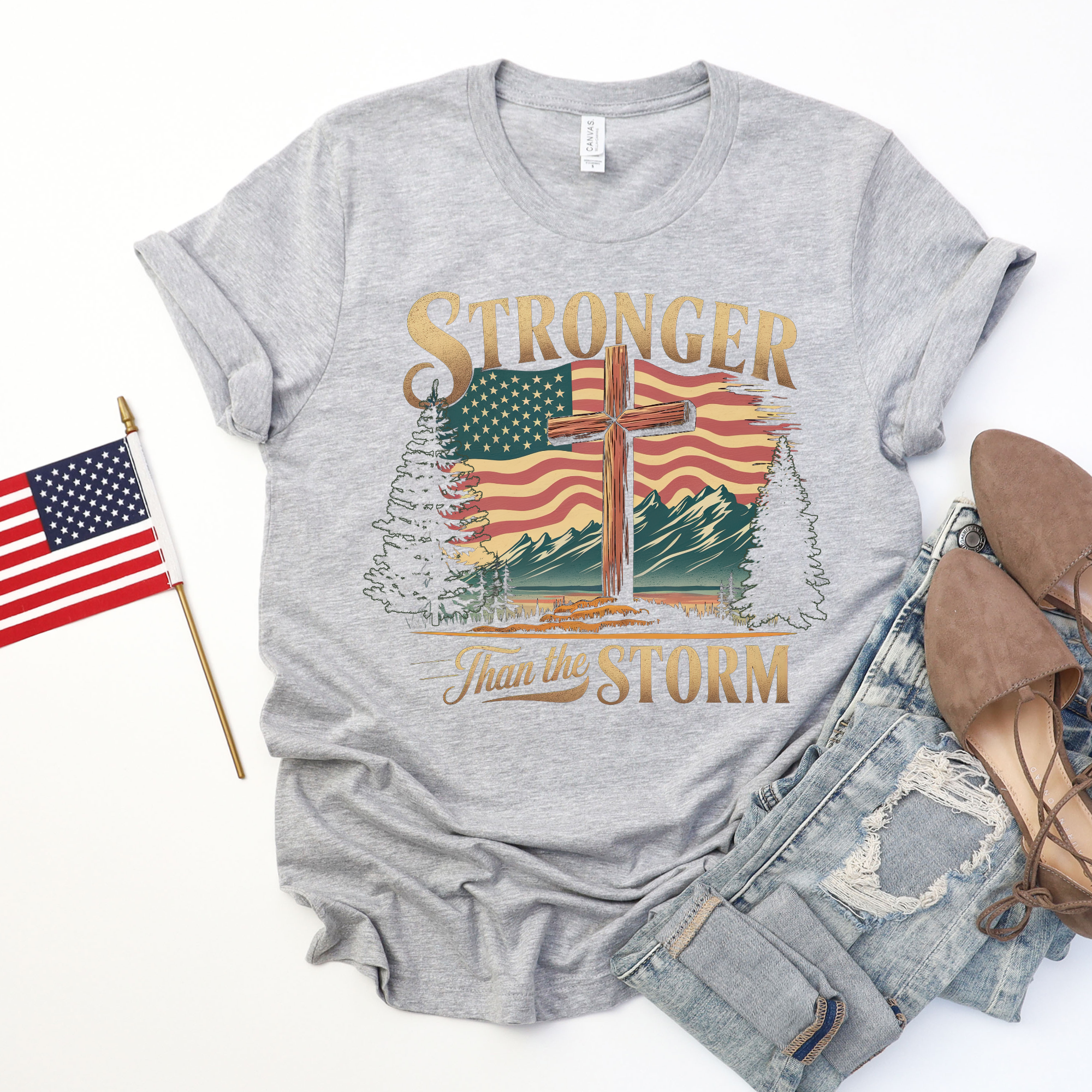 Dixie Grace Mercantile - Wholesale Shirt - Women's - Stronger Than the Storm Graphic Tee0