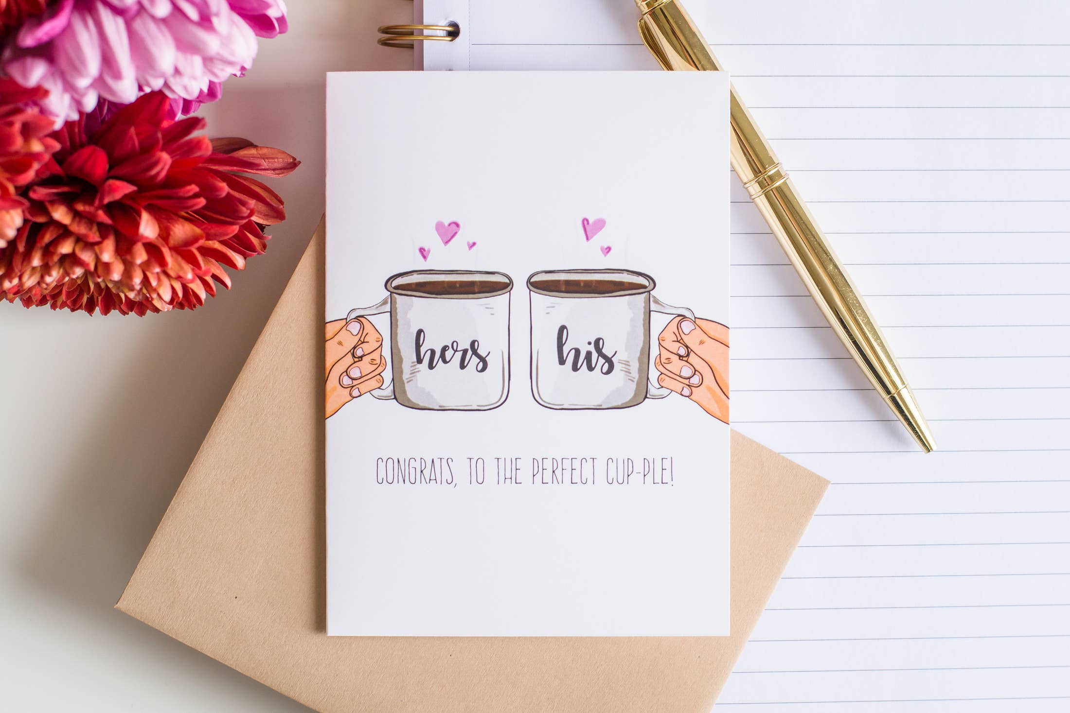 Jaybee Design - Wholesale Congratulations Card - Congrats To The Perfect Cup-ple - Greeting Card1