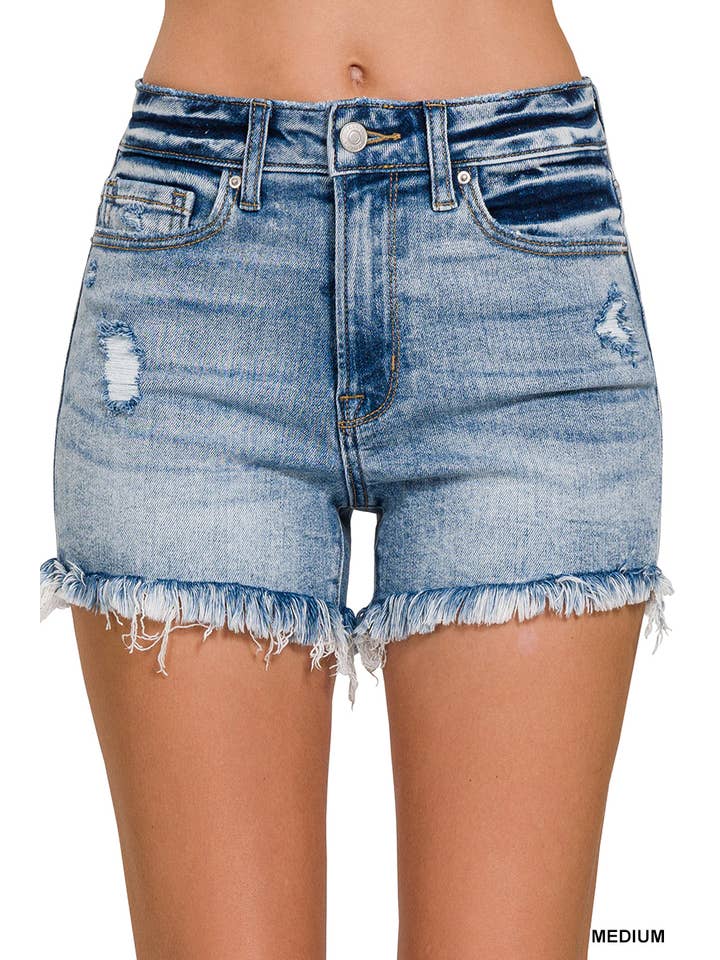 42POPS - Wholesale Korte broeken - Dames - Korte spijkerbroek met rafelige zoom Reg / Plus33