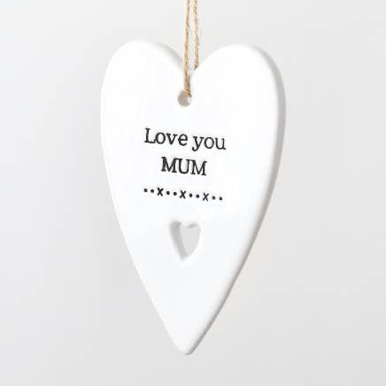 Love You Mum Hanger, 11cm for wholesale by Gainsborough Giftware x Portland Living