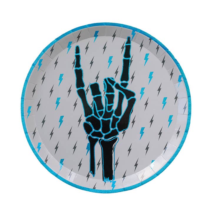 Rock On Skeleton Dinner Plates - 8 Pk. for wholesale by Jollity & Co. + Daydream Society