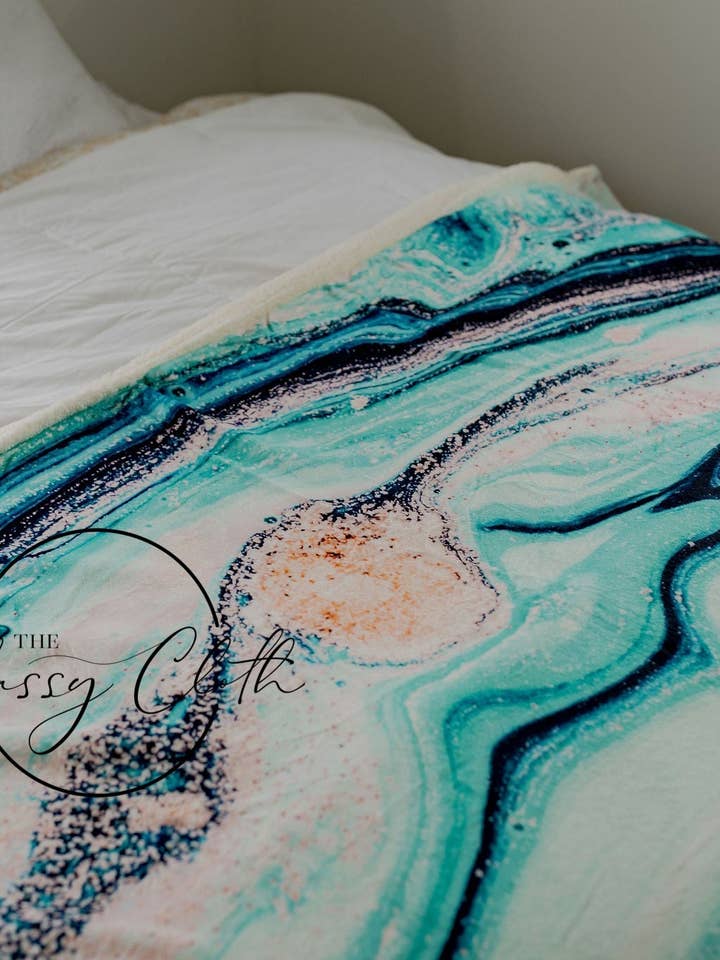 Custom Print Blanket - Electric Swirl RTS for wholesale by The Classy Cloth WS