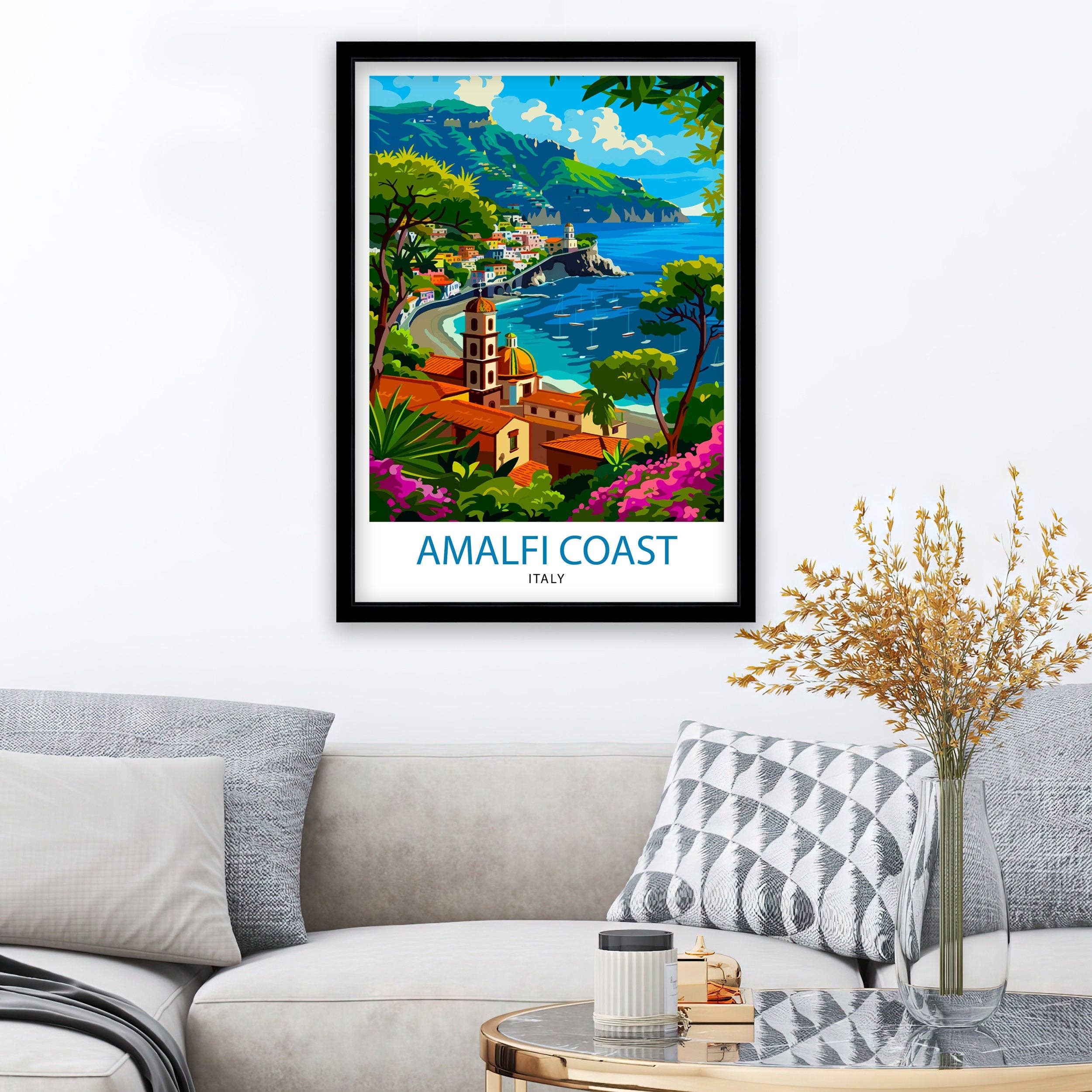 InkNPrintz – wholesale Art print – Amalfi Coast Italy Travel Poster Amalfi Coast4