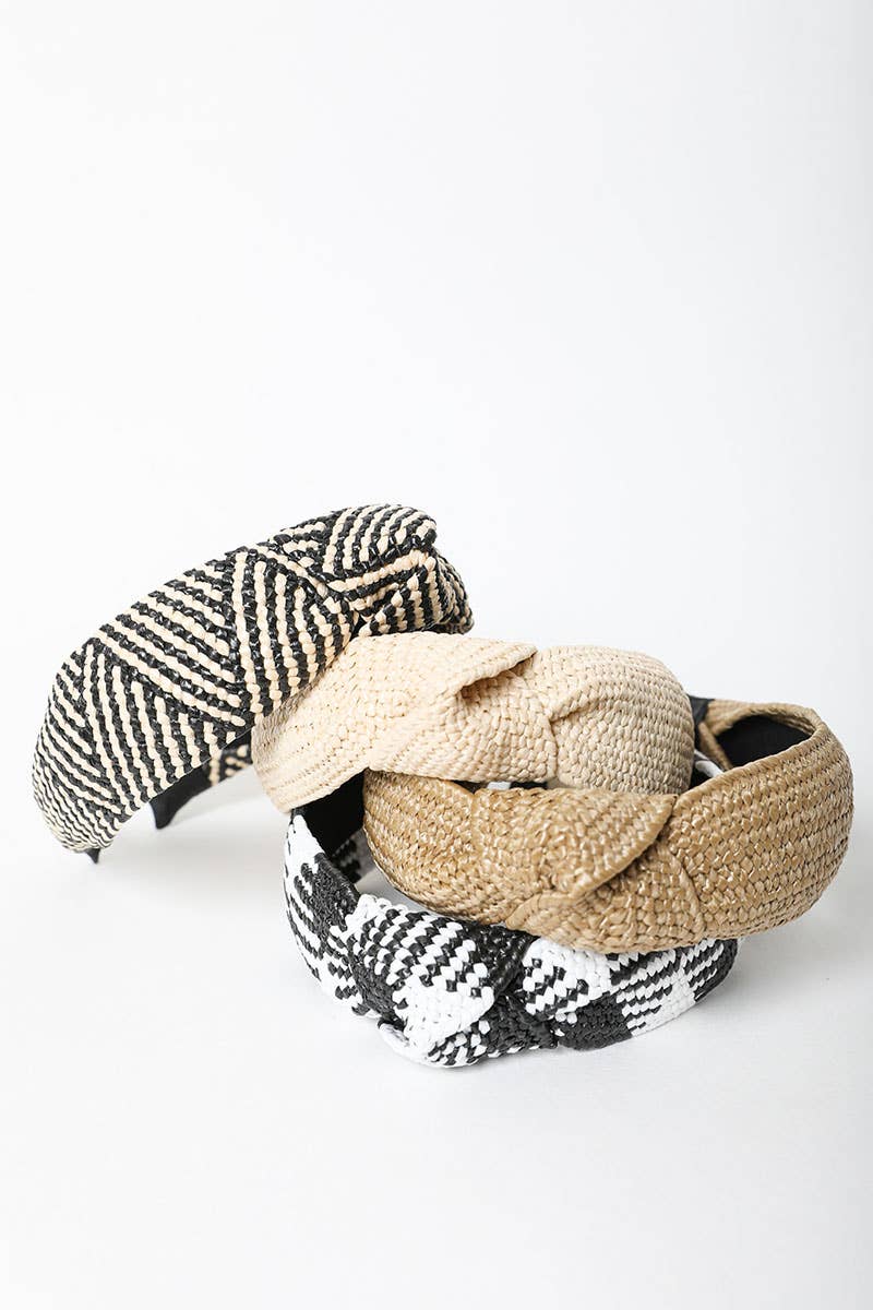 Leto Accessories - Wholesale Fashion Headband - Women's - Bohemian Straw Rattan Knotted Headband6