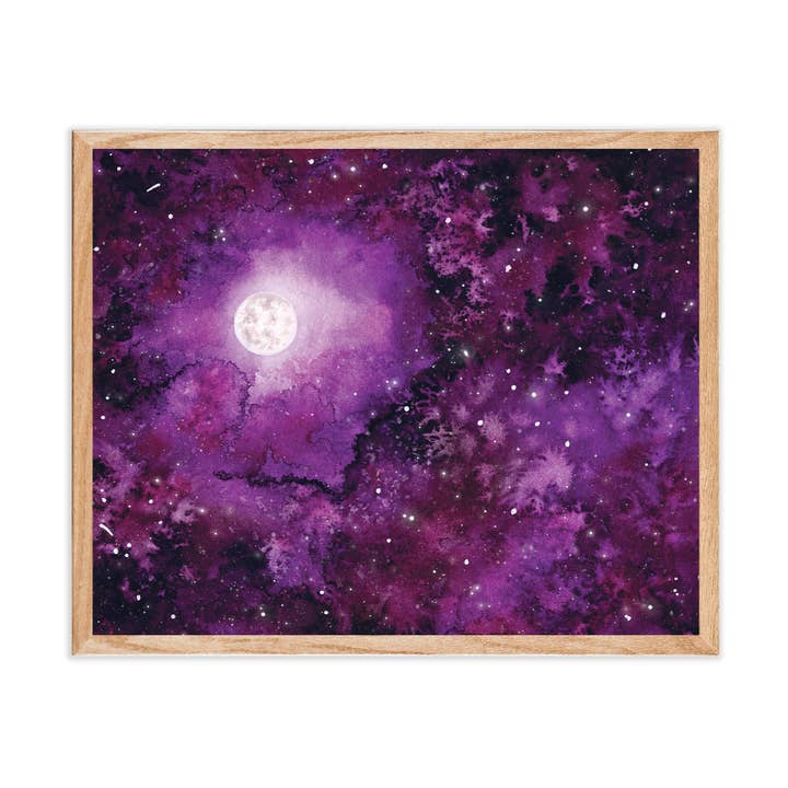 Full Moon Night Sky Art Print for wholesale by Green Artist Designs