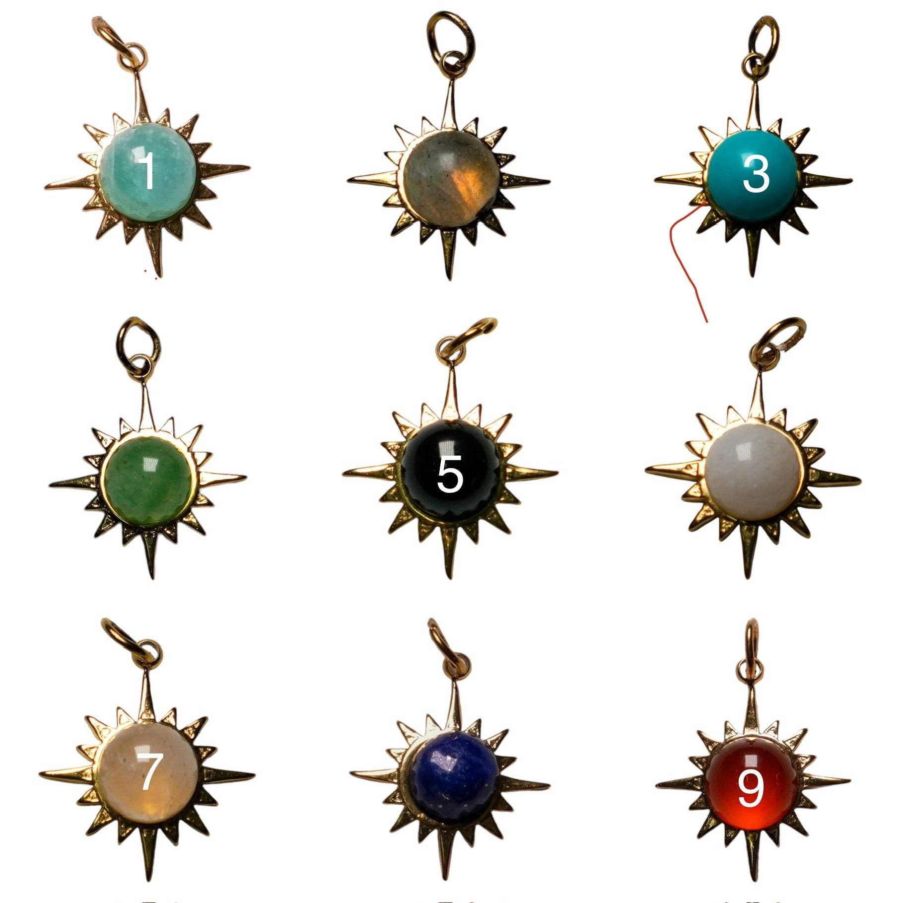 Foliesbijoux - Wholesale Individual Charm/Pendant - Stone & stainless steel pendant1