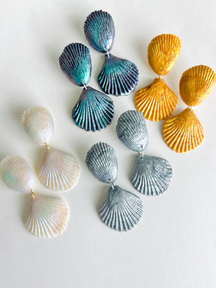 Seychellörhänge | Snäckskalets dinglande örhänge | Strandkammussla för wholesale av Wyeth Jane