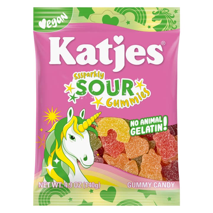 Katjes Sparkly Sour Gummies, 4.9oz, 15ct for wholesale by Grandpa Joe's Candy Shop