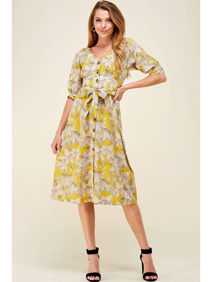 épisode - Wholesale Dress - Women's - Button down belted floral dress5