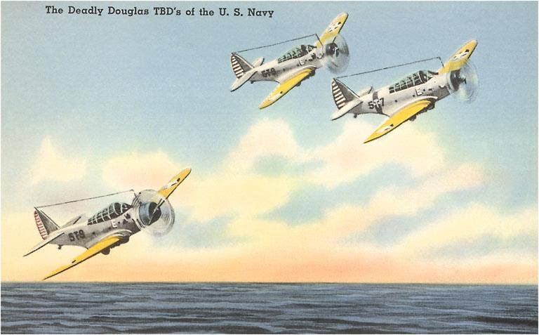 Found Image Press - Wholesale Postcard - Postcard AV-120 Douglas TBD Fighter Planes0