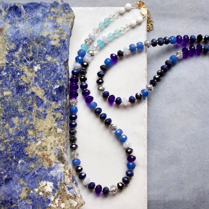 a.v. max - Wholesale Beaded/Pearl Necklace - Gemma Medium Rondelle Necklace|16 Stone Combos38