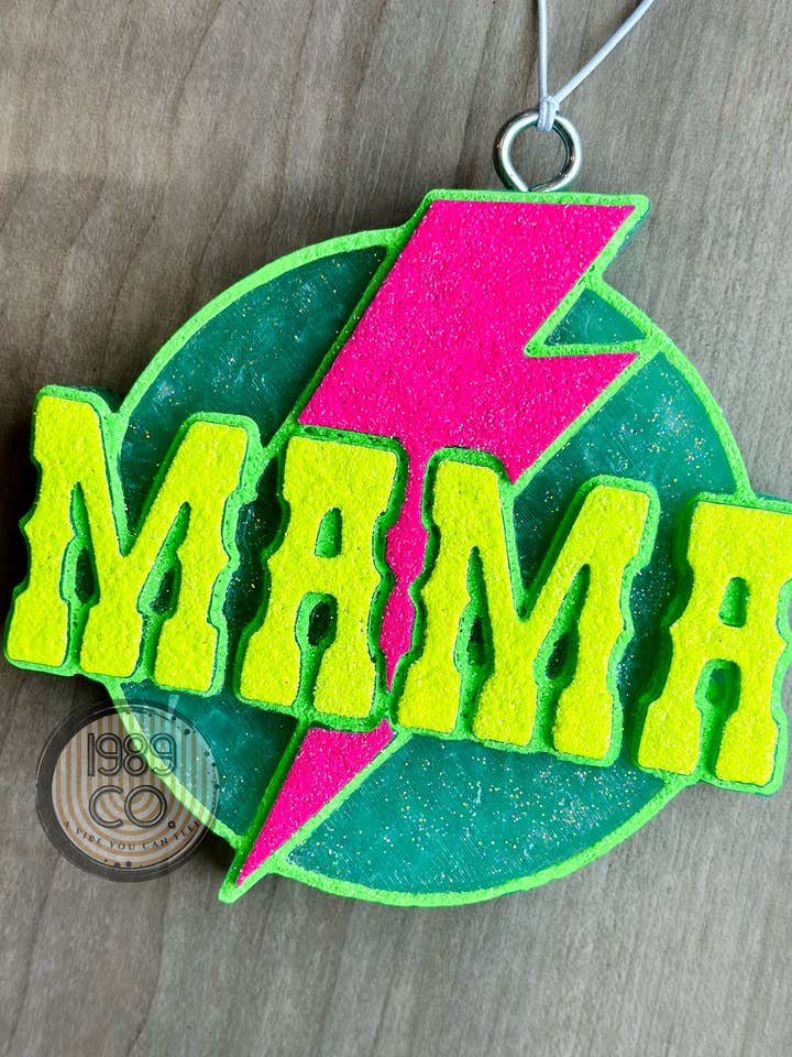 Neon Mama With Bolt Car Freshie for wholesale by 1989 Co.