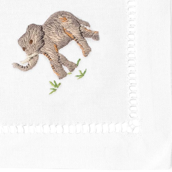 Henry Handwork - Wholesale Dinner & Cloth Napkin - African Animal Cocktail Napkins | Mixed Set of 4