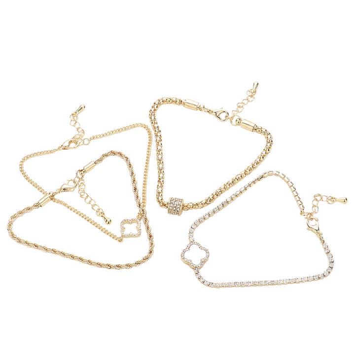 Embellish Your Life - Wholesale Jewelry Set - Set of 4 Clover Bracelet